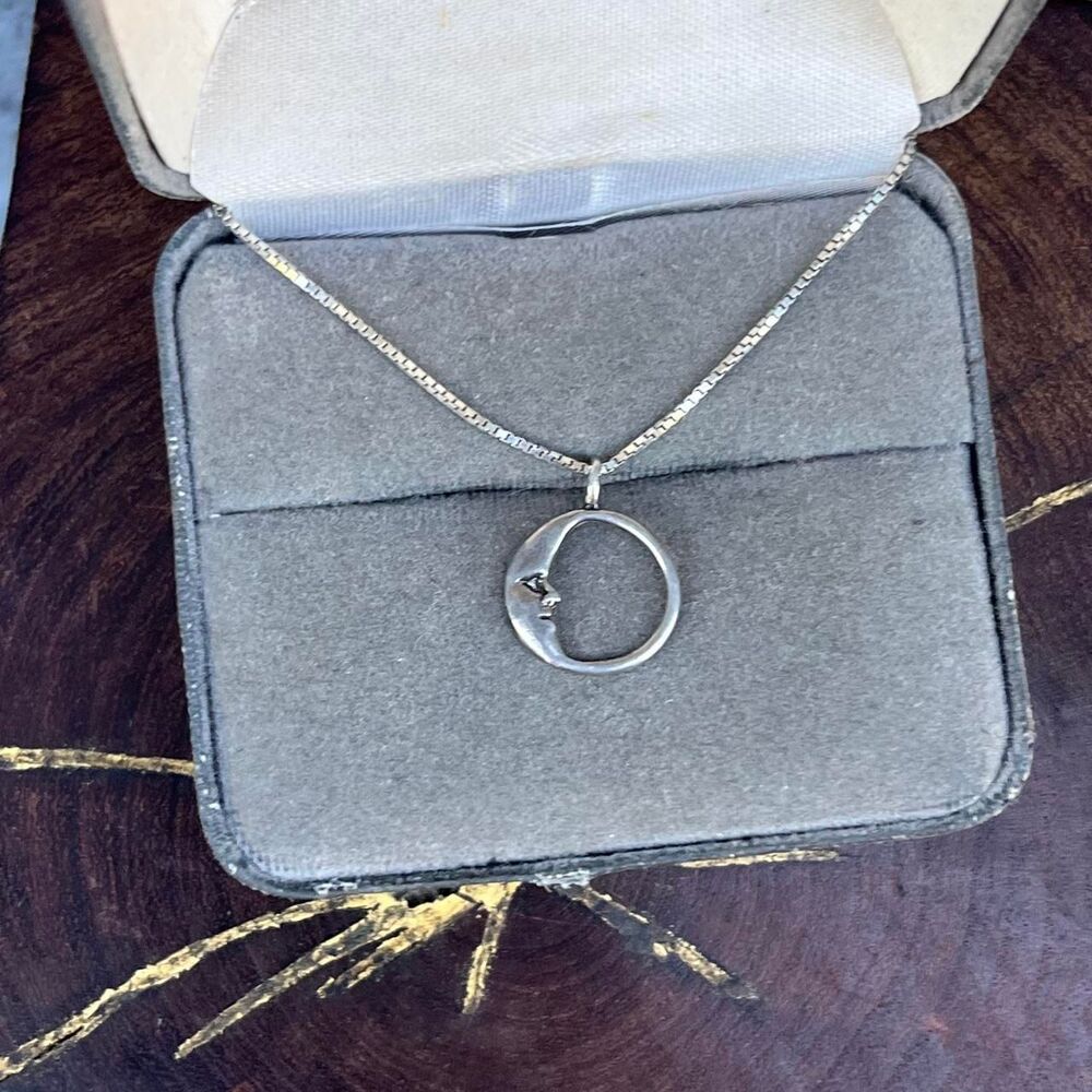 Sterling silver Moon Necklace celestial jewelry
